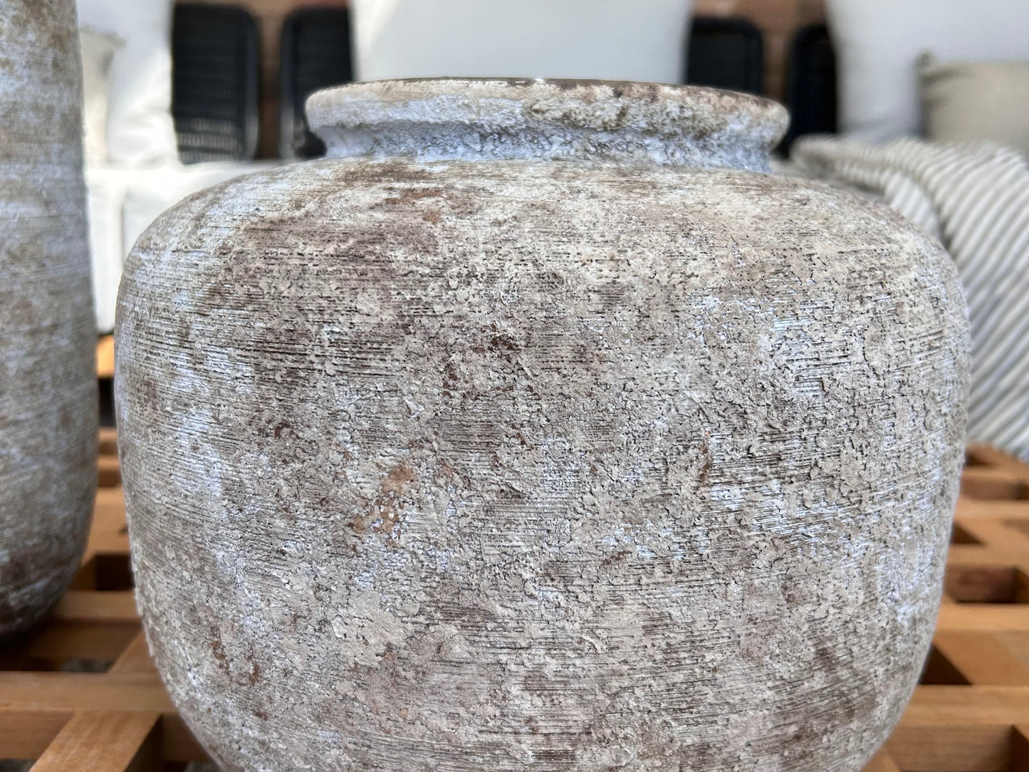 Indie Sand Stone Vase/Bowl Rimmed Size Medium