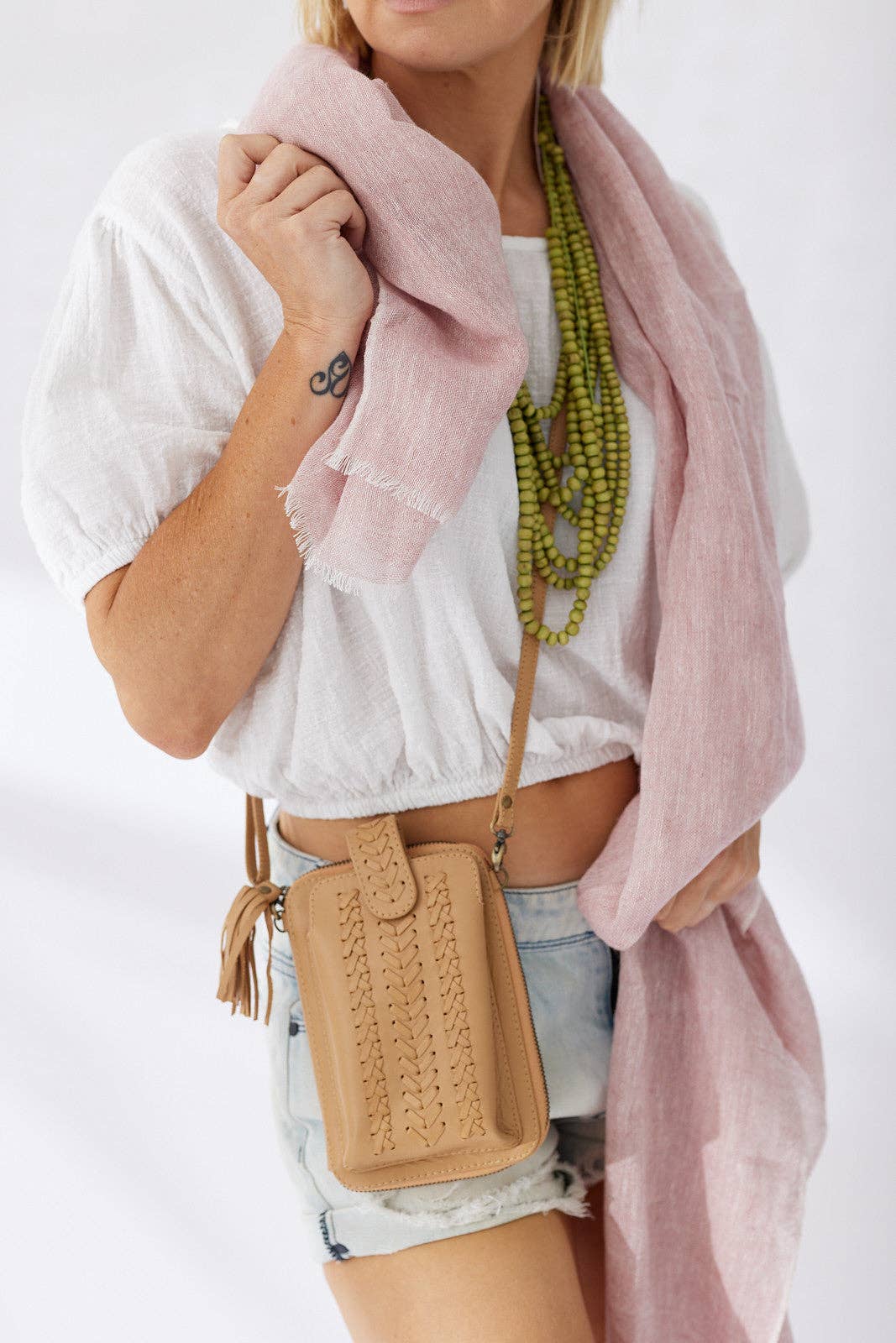 Marseille Linen Scarf - Dusty Pink