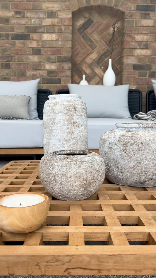 Indie Sand Stone Vase/Bowl Rimmed Size Medium