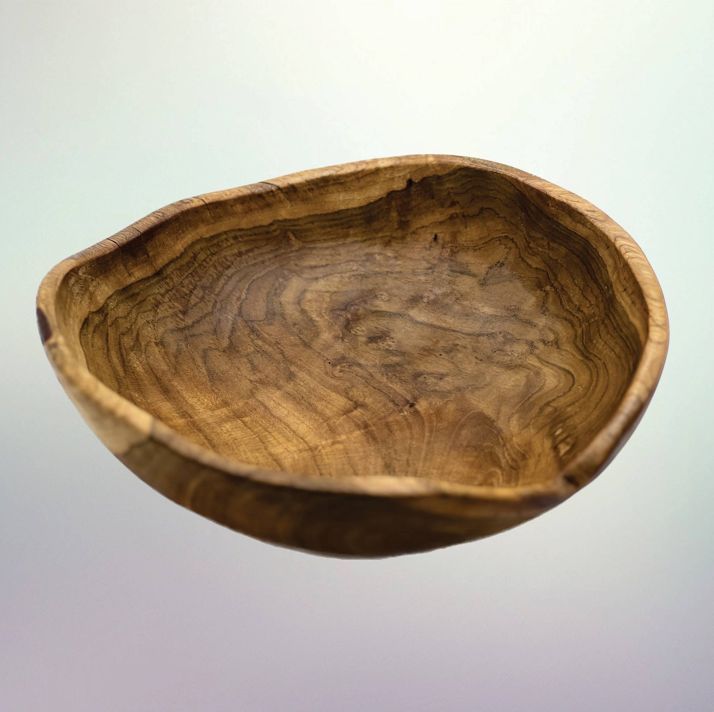 Medium Live Edge Salvaged Teak Bowl - Hand Carved Wood Bowl