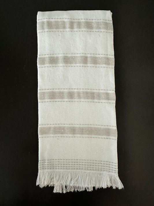100% Turkish Cotton Kitchen Towel Beige and White