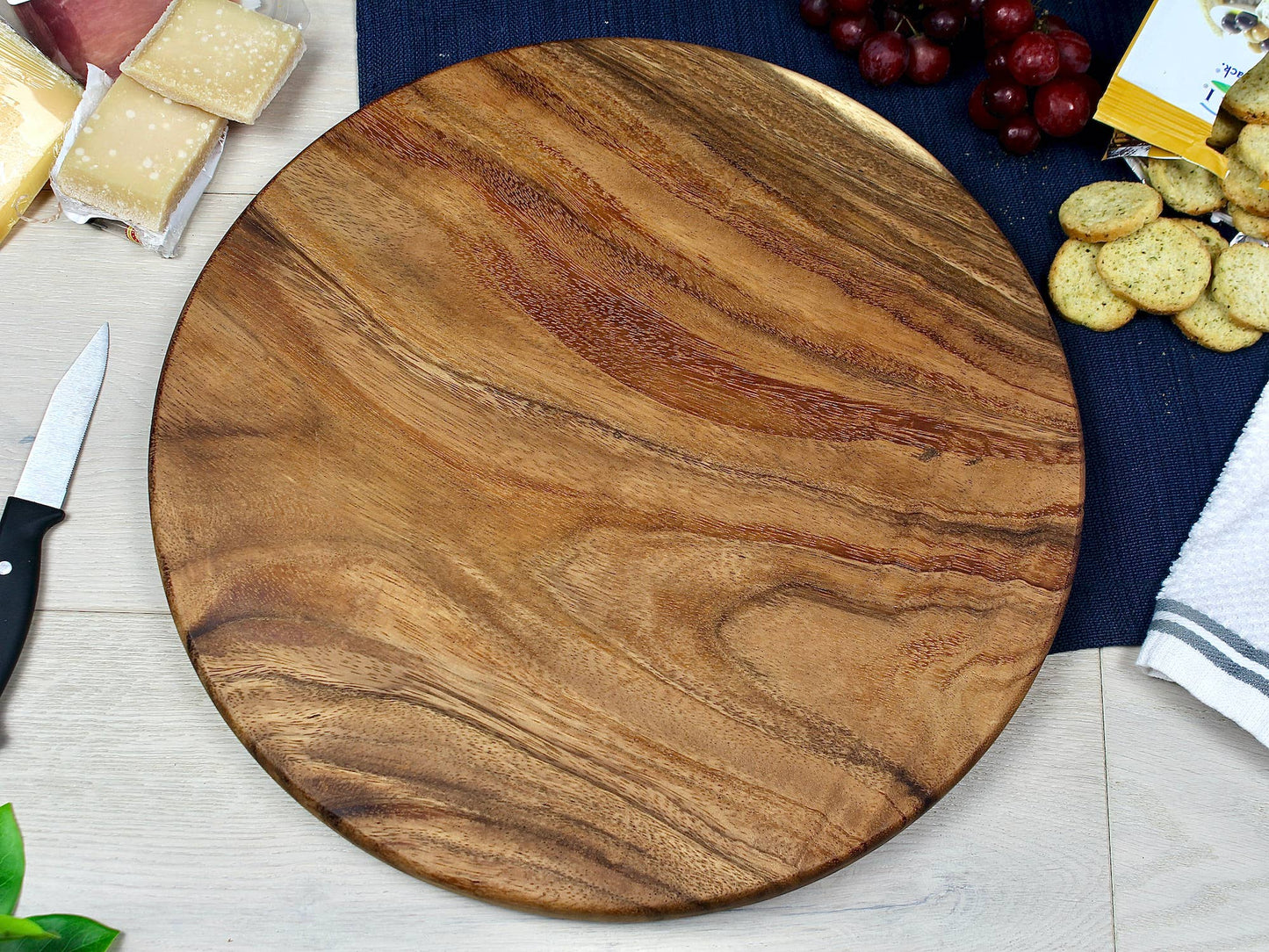 Round Charcuterie Board - Live Edge - Serving Board